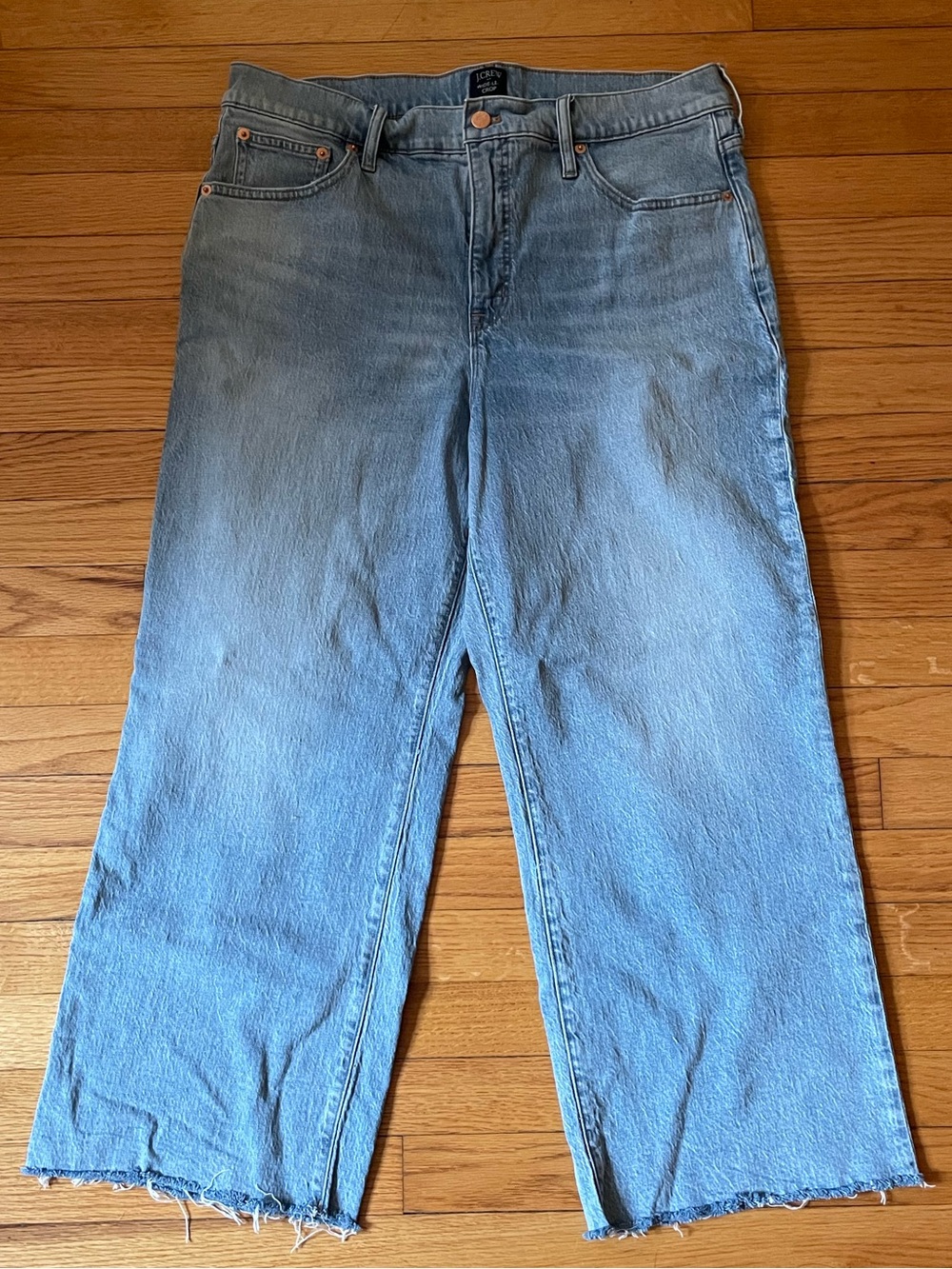 J. Crew Light Blue Wise-Leg Crop Size 32 Jeans